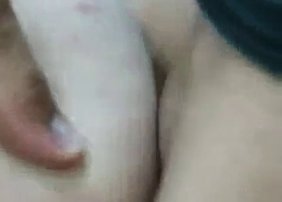 Blonde blows her hung brother outdoors